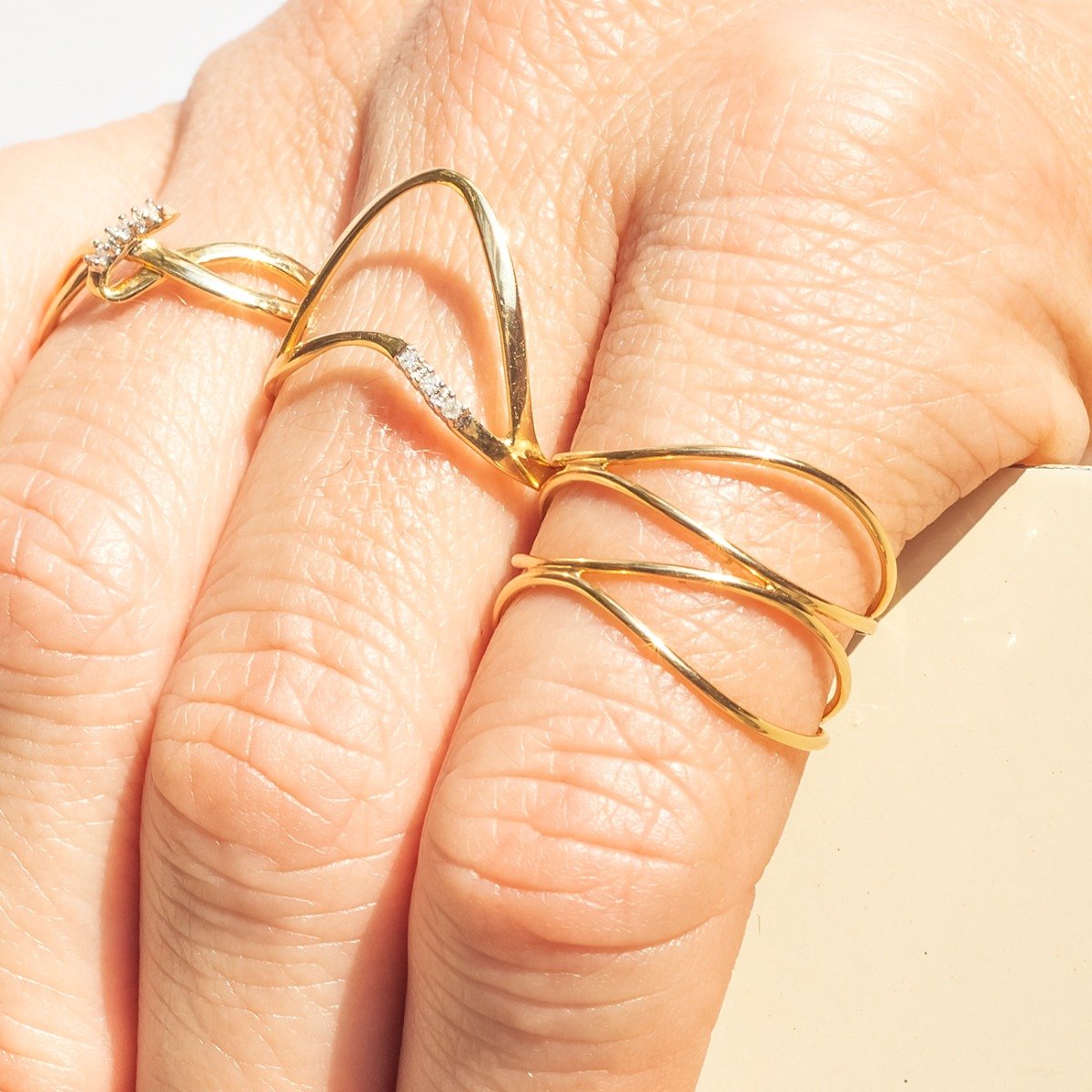  Anel Duplo Ouro Liso 18k