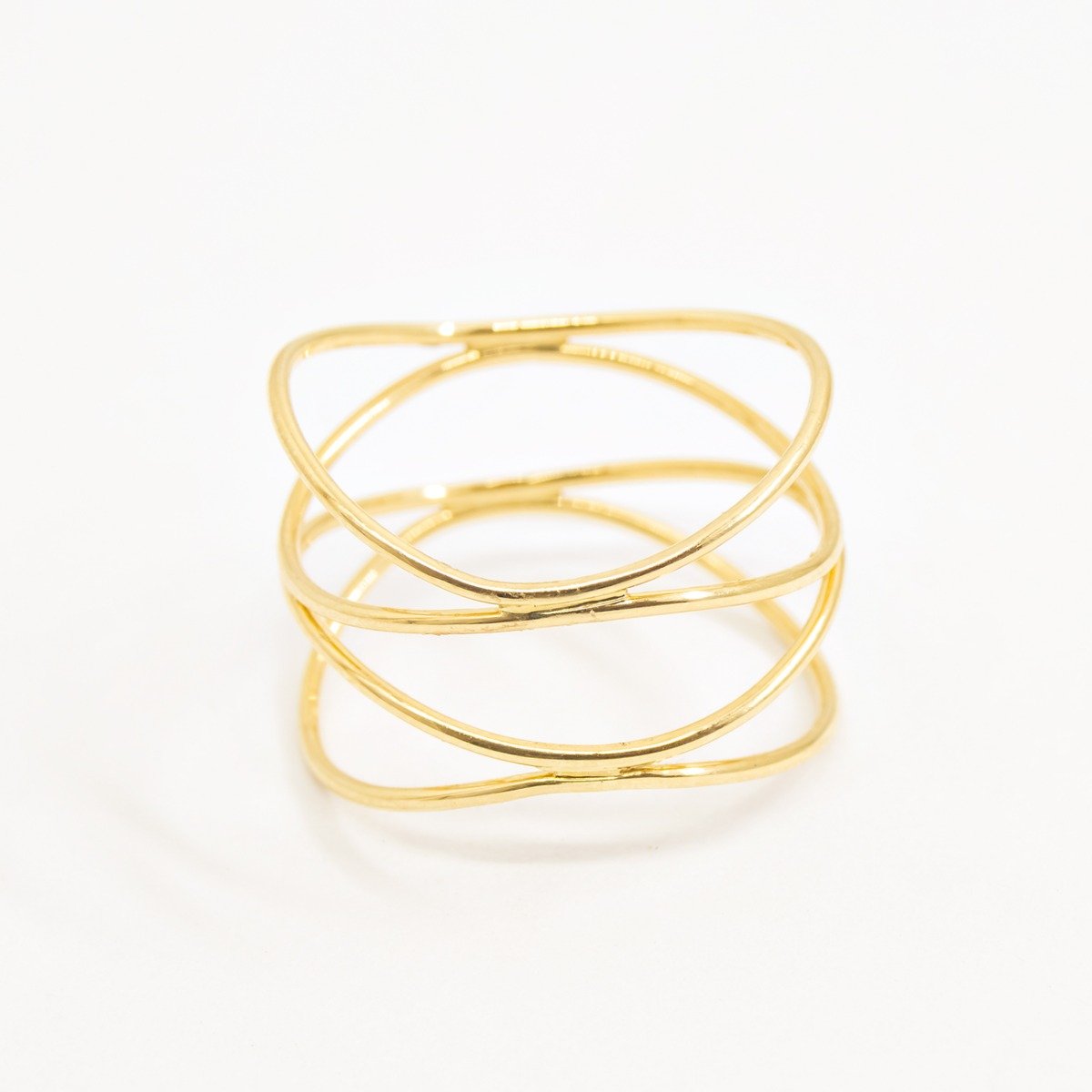  Anel Duplo Ouro Liso 18k