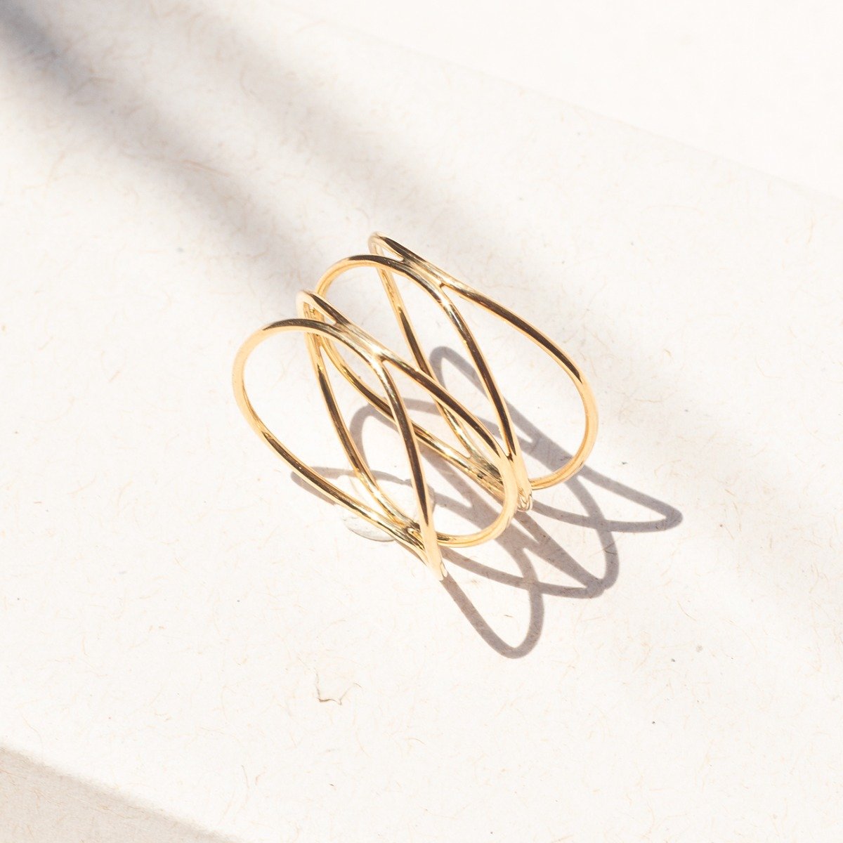  Anel Duplo Ouro Liso 18k