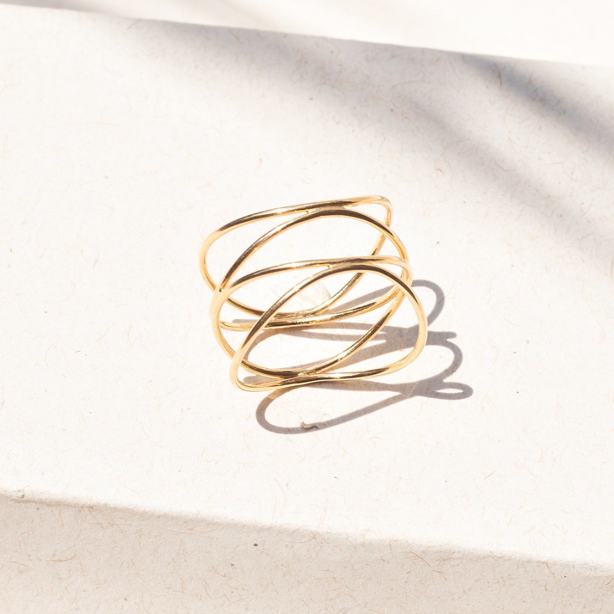  Anel Duplo Ouro Liso 18k