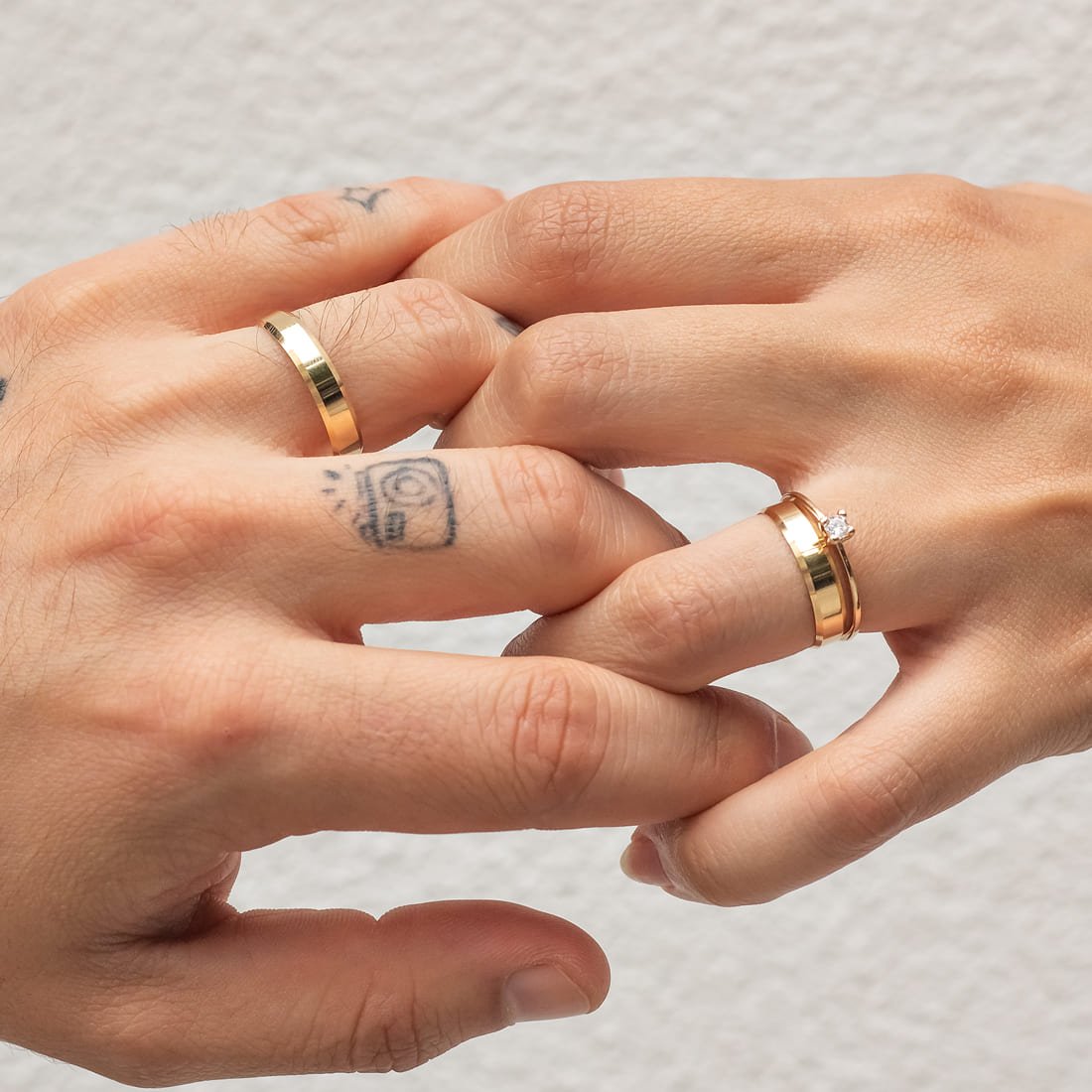 Aliança Chanfrada 18k