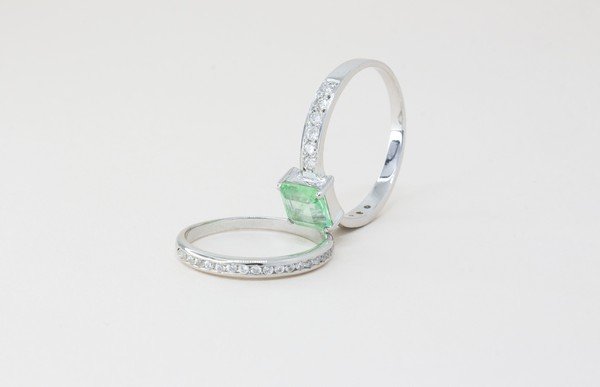 Aliança Diamantes 2 pontos