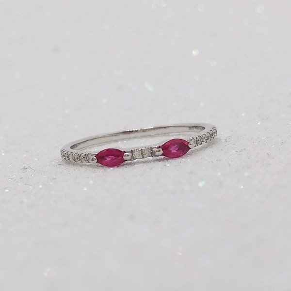 Aliança Diamantes e Rubis