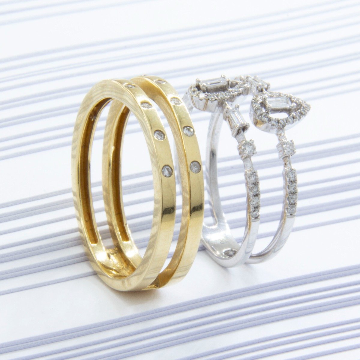 Aliança Dupla Diamantes 