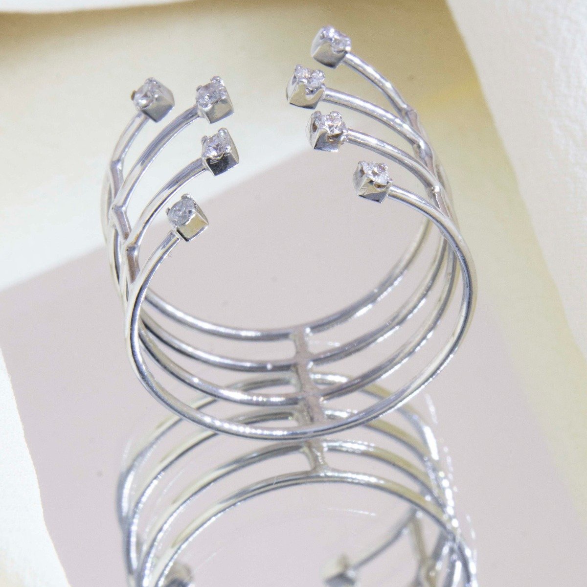 Anel 4 Garras Diamantes