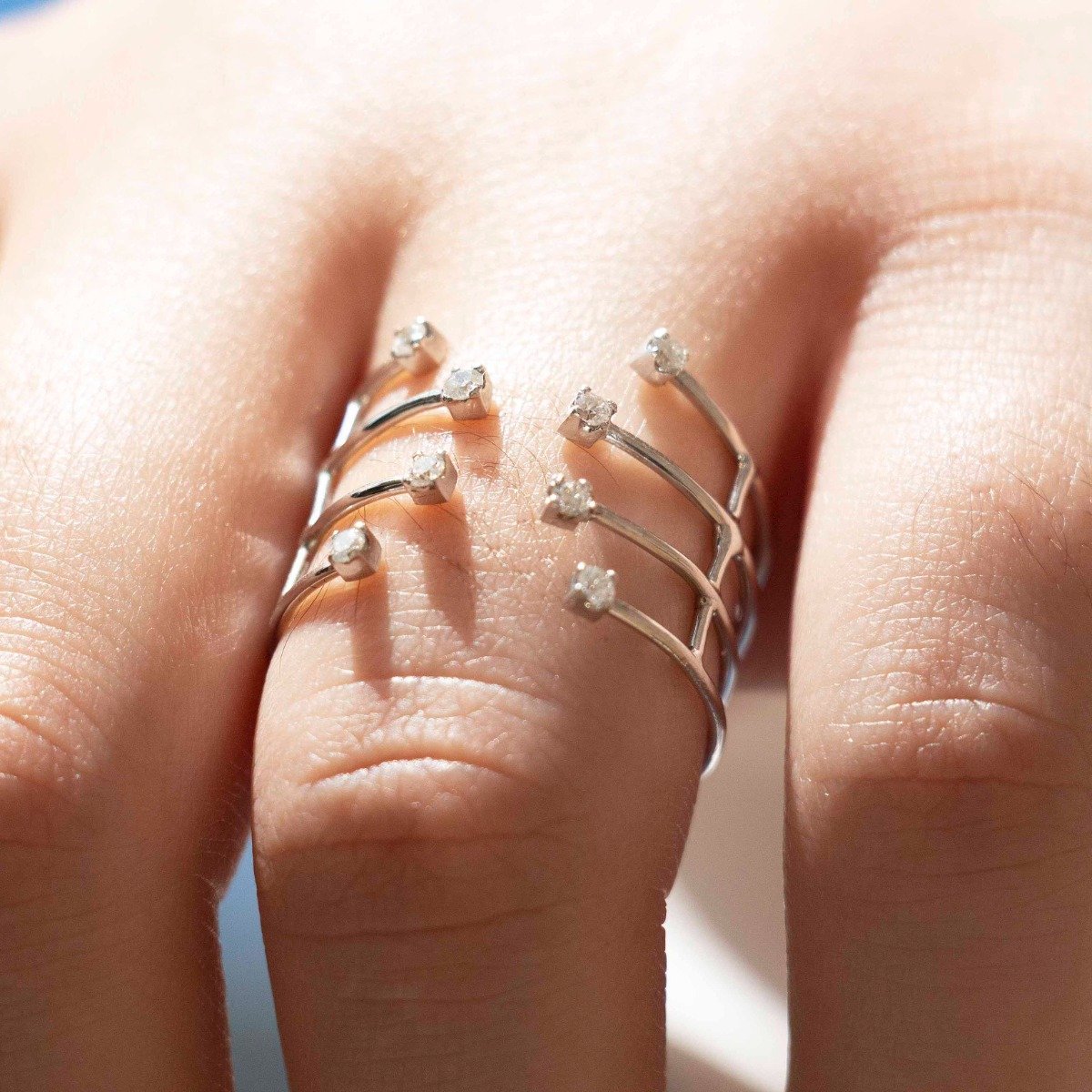 Anel 4 Garras Diamantes