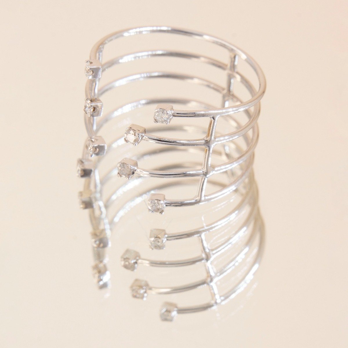 Anel 4 Garras Diamantes