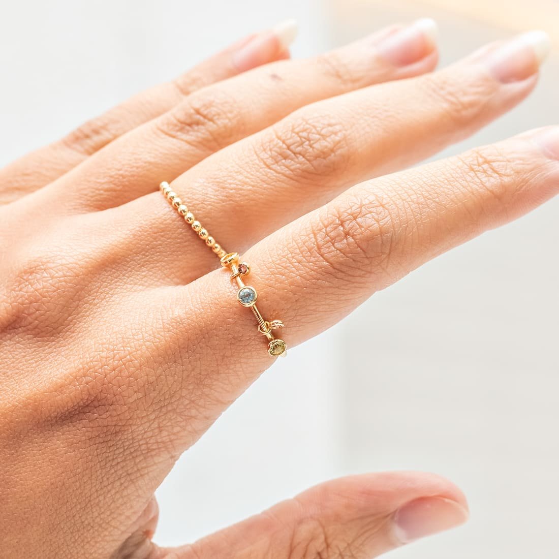 Anel Aro Bolinhas em Ouro 18K