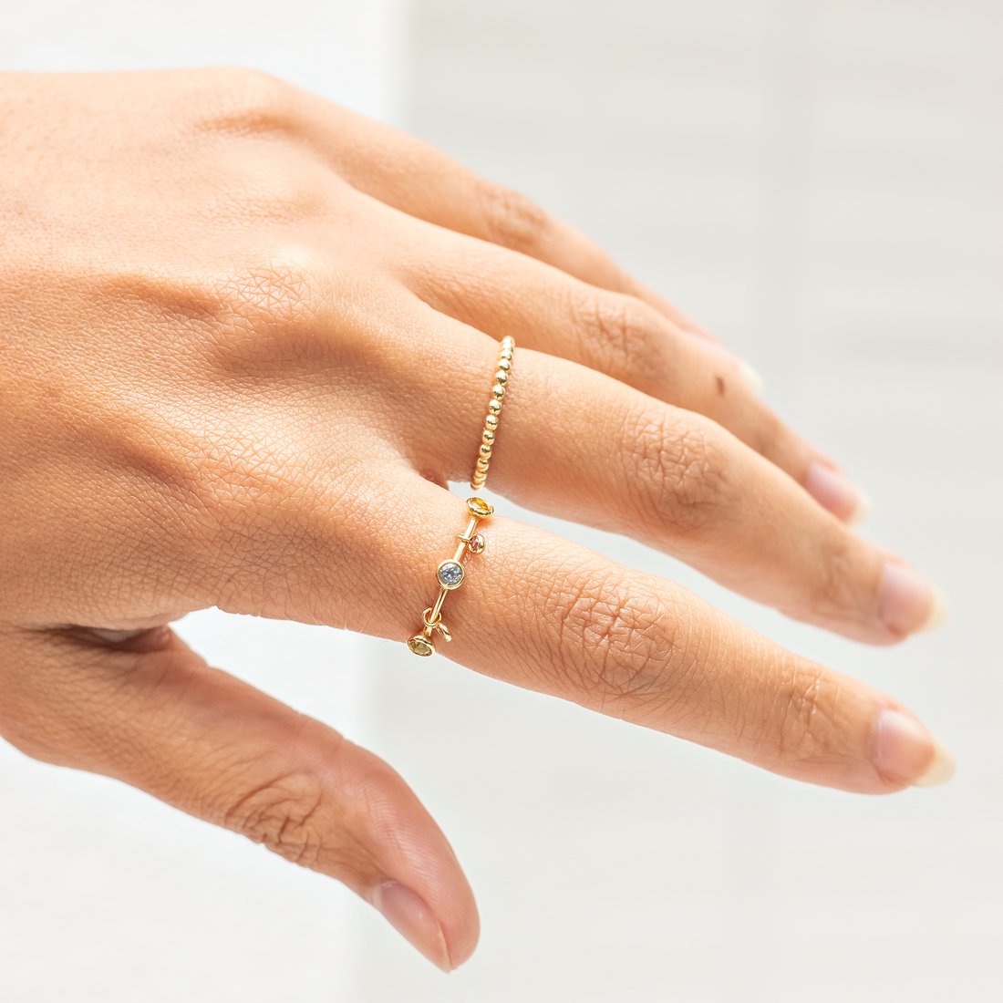 Anel Aro Bolinhas em Ouro 18K