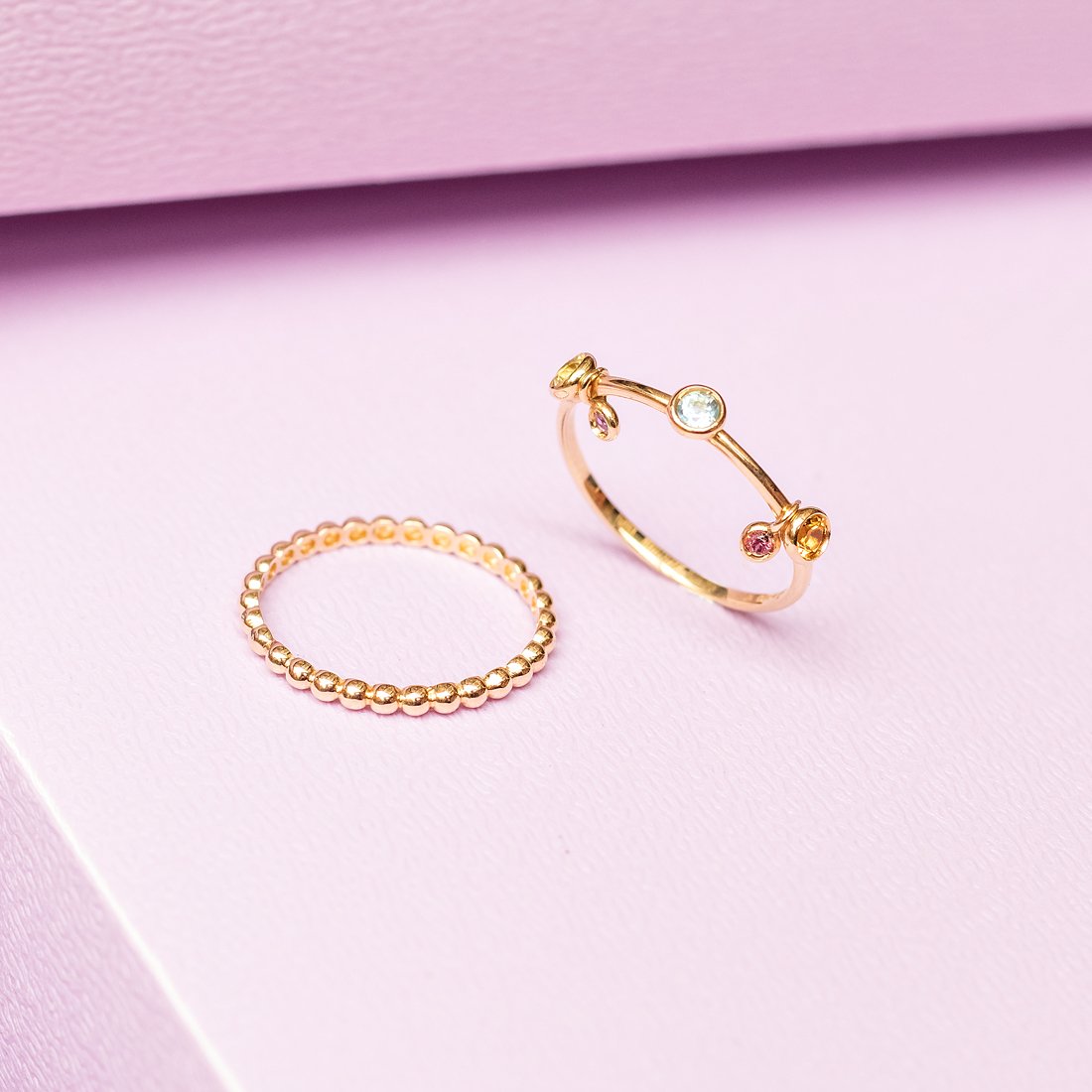 Anel Aro Bolinhas em Ouro 18K