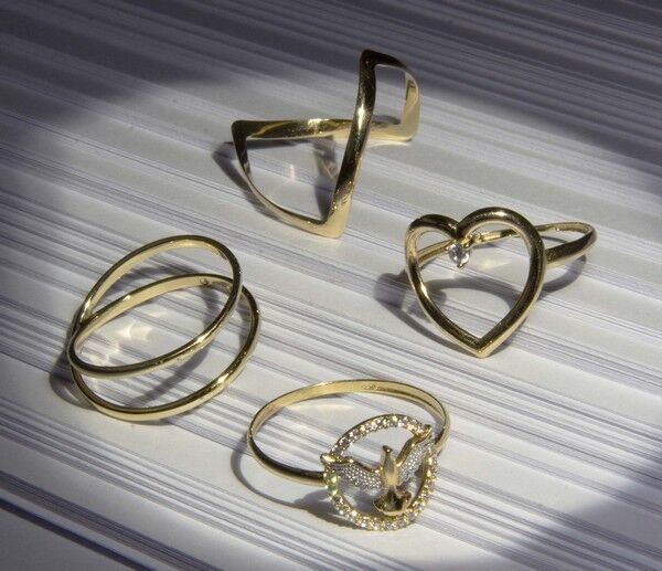 Anel Aro Duplo Sobreposto Ouro 18K