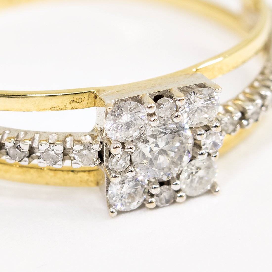 Anel Aro Triplo Mix Diamantes Ilusion