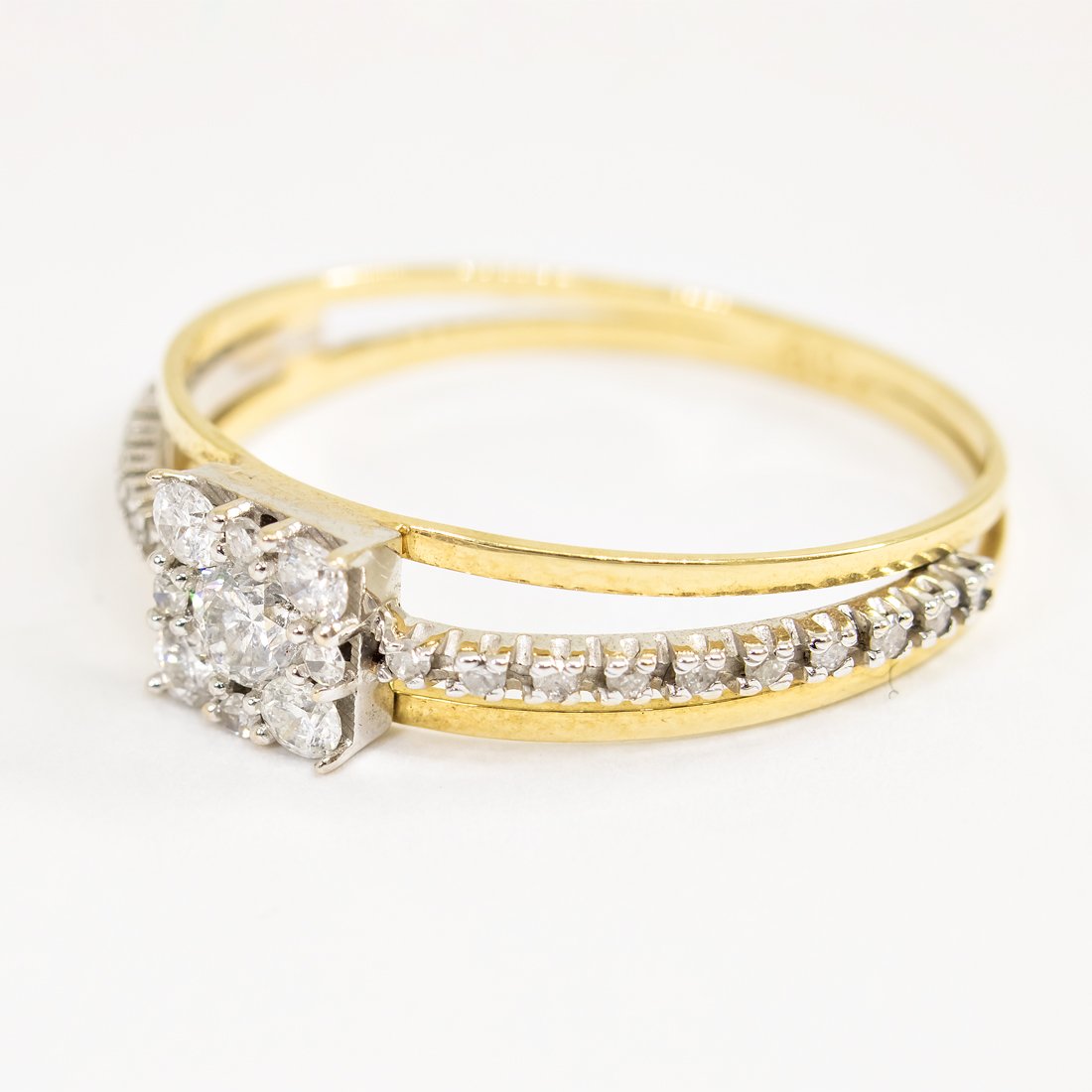 Anel Aro Triplo Mix Diamantes Ilusion