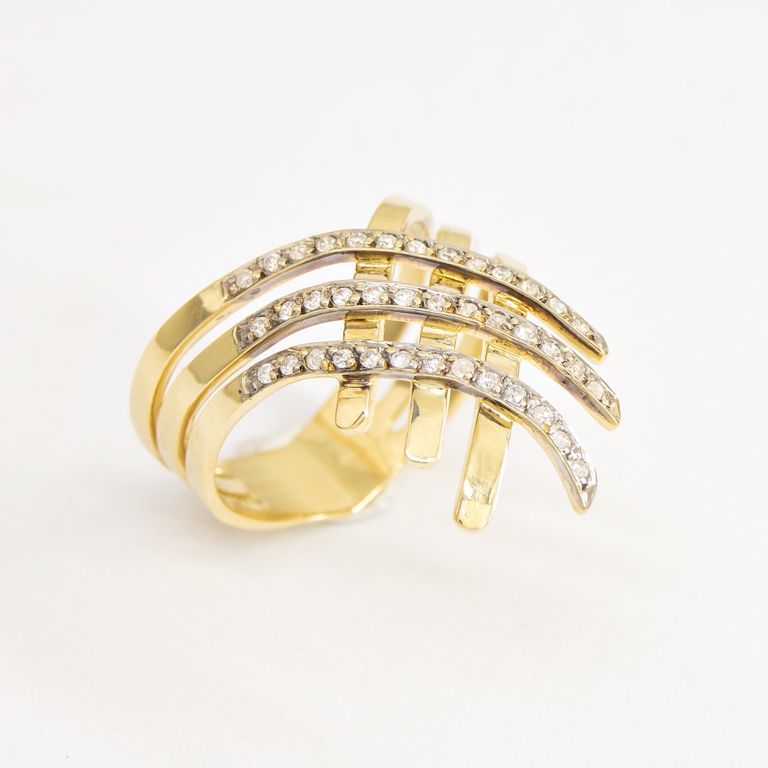 Anel Aros Cruzados Diamantes