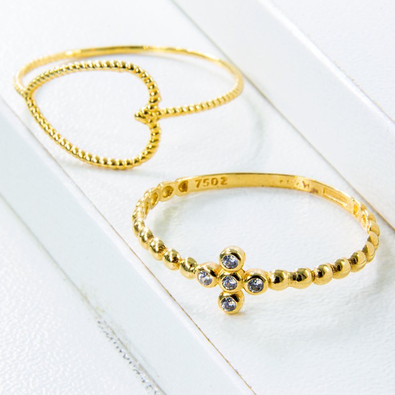 Anel Bolinha Cruz Diamantes
