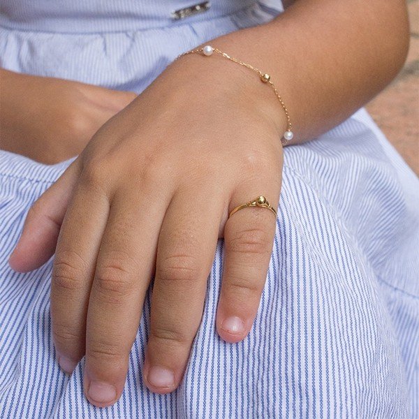 Anel Bolinha Ouro 18 K Kids 