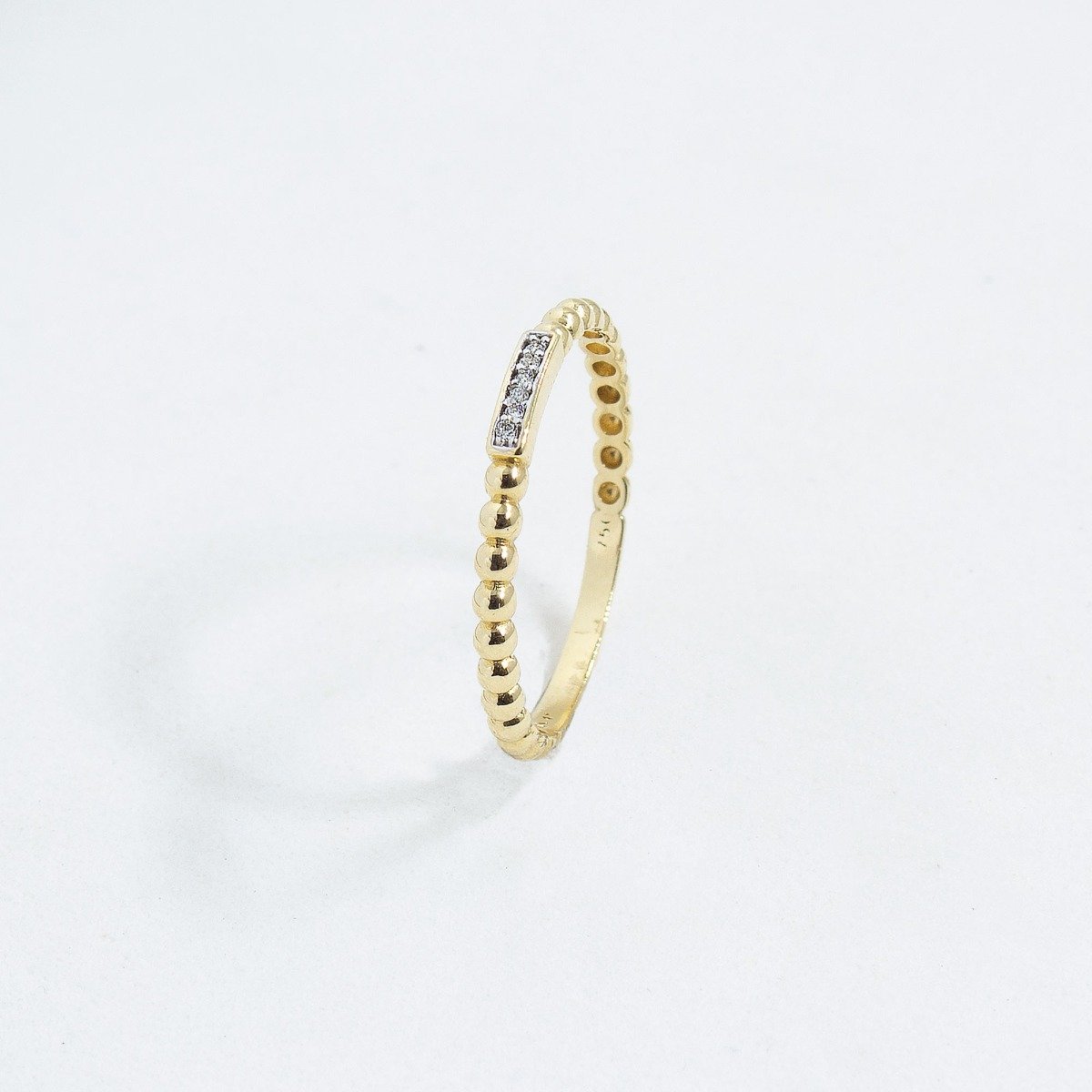 Anel Bolinhas Com Diamantes