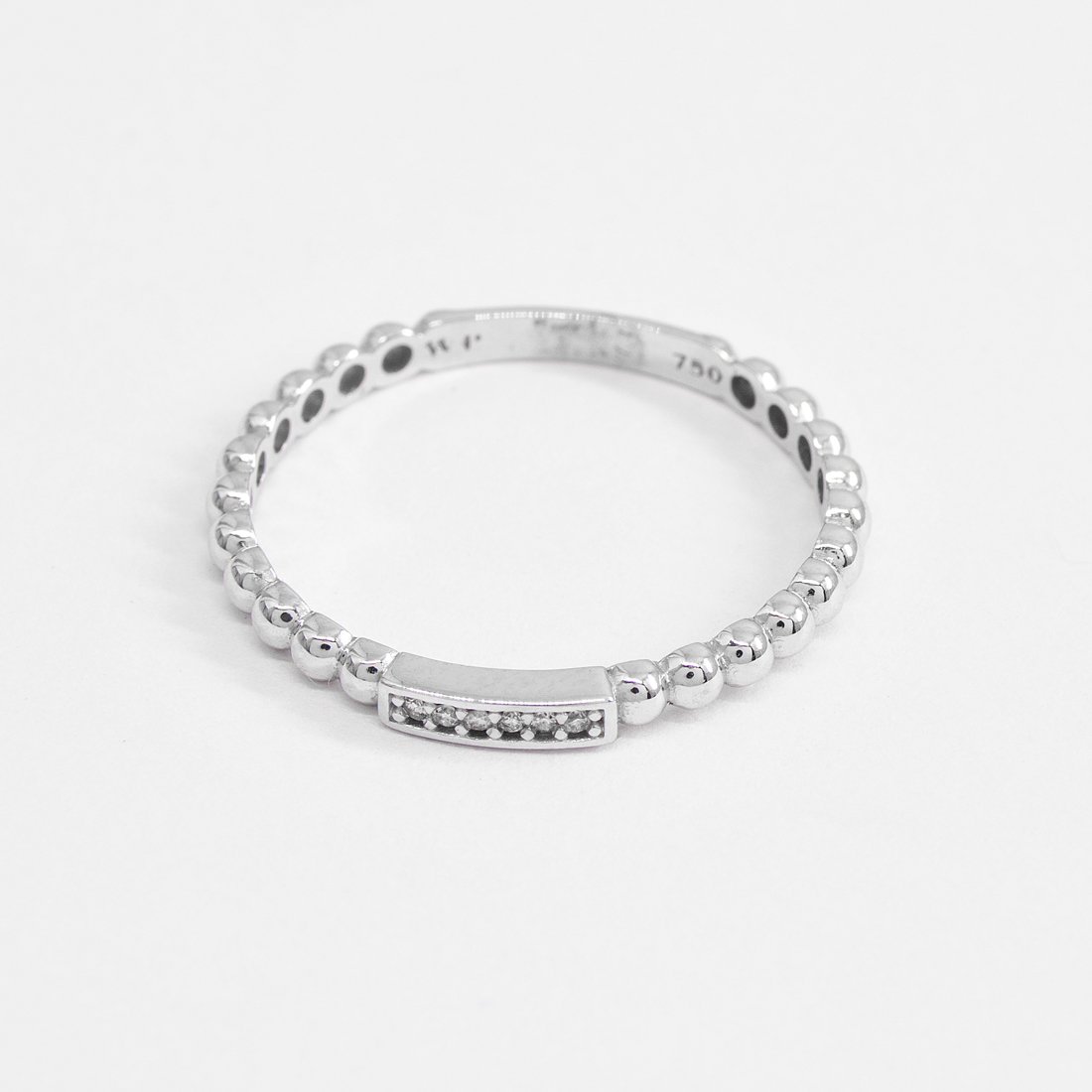 Anel Bolinhas Com Diamantes
