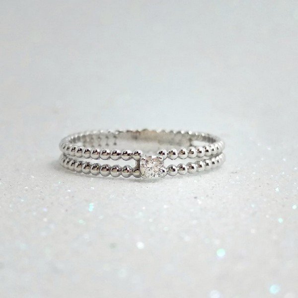 Anel Bolinhas Diamante