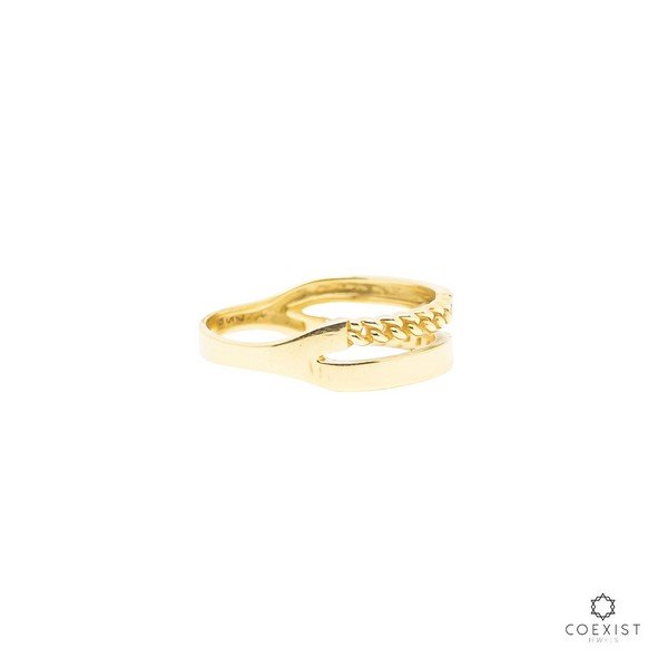 Anel Chain Ouro 18K Diamantes