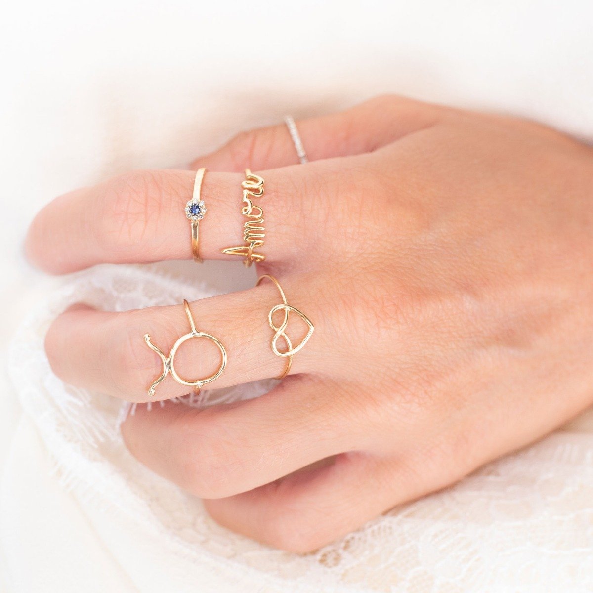 Anel Chuveiro Safira e Diamantes