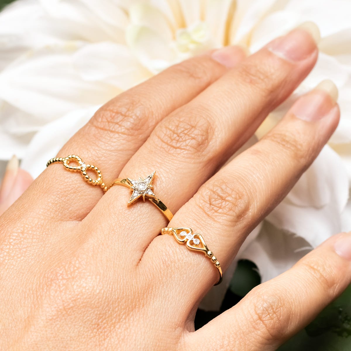 Anel Clave Bolinhas Diamantes