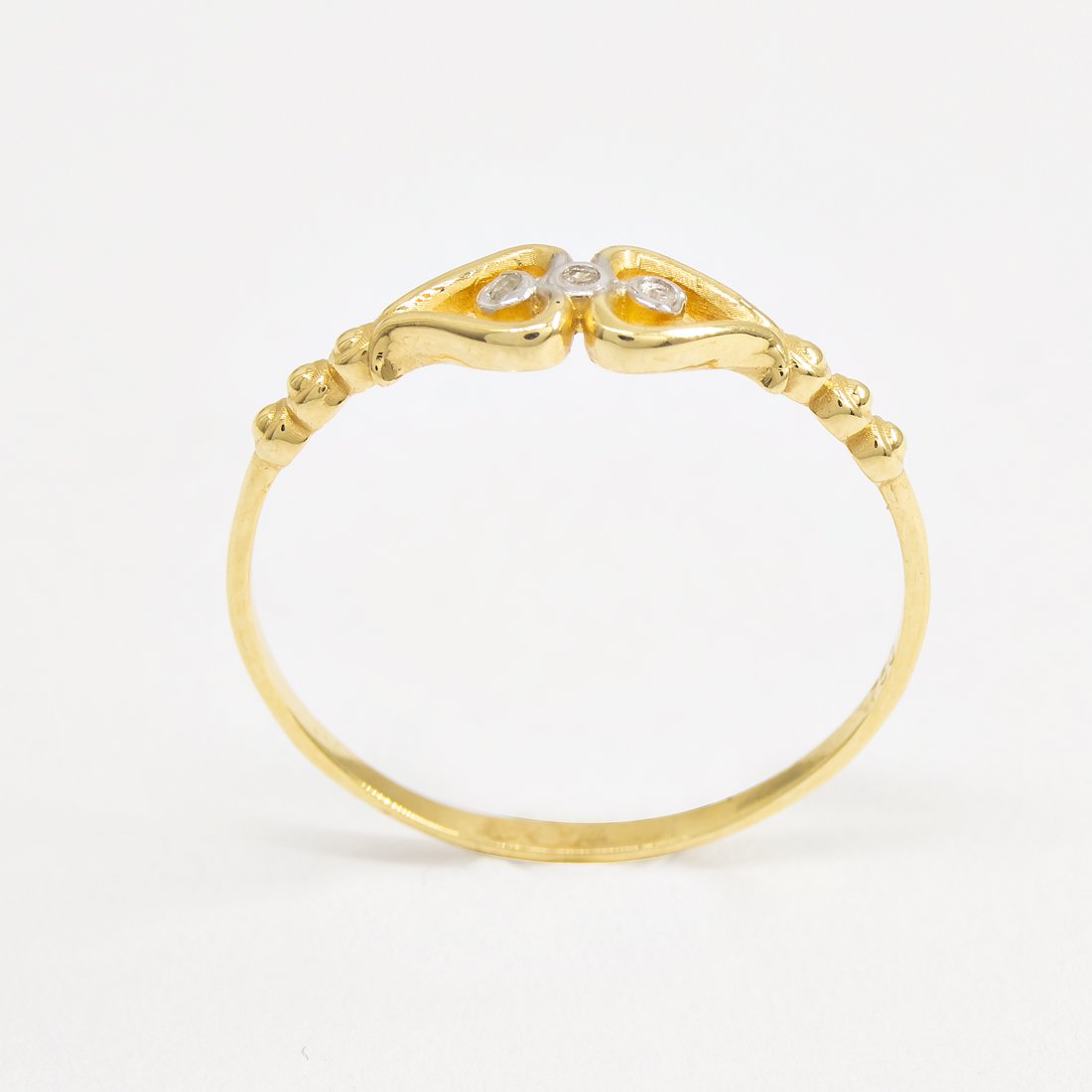 Anel Clave Bolinhas Diamantes