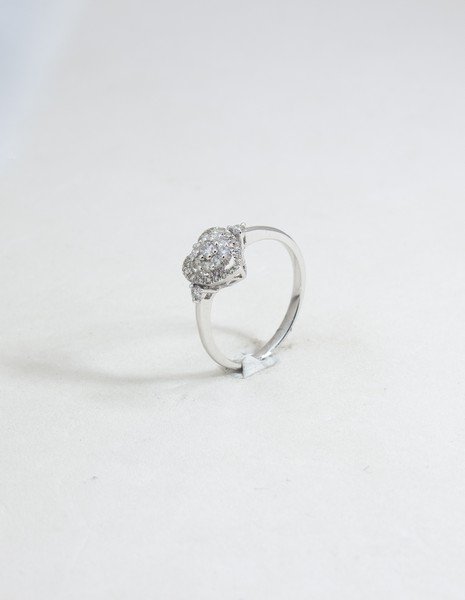 Anel Coração Diamantes 