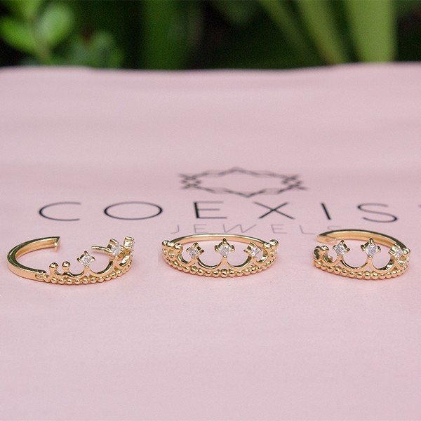 Anel Coroa Diamantes