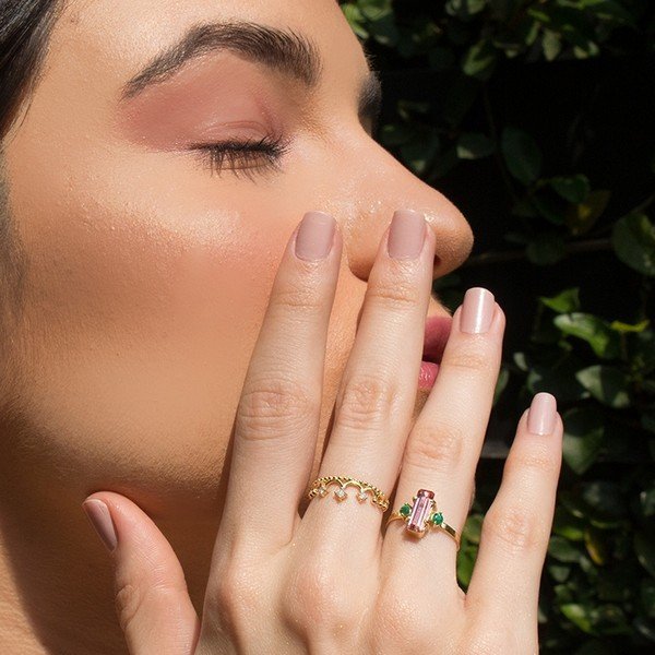 Anel Coroa Diamantes