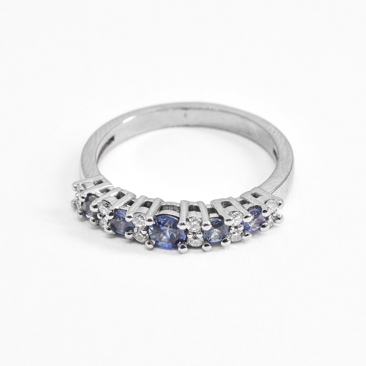 Anel Diamantes e Safira
