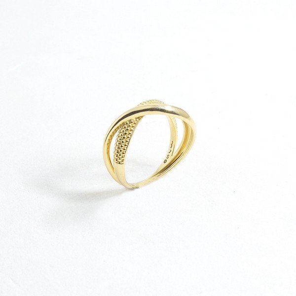 Anel Double Curve Bolinhas 