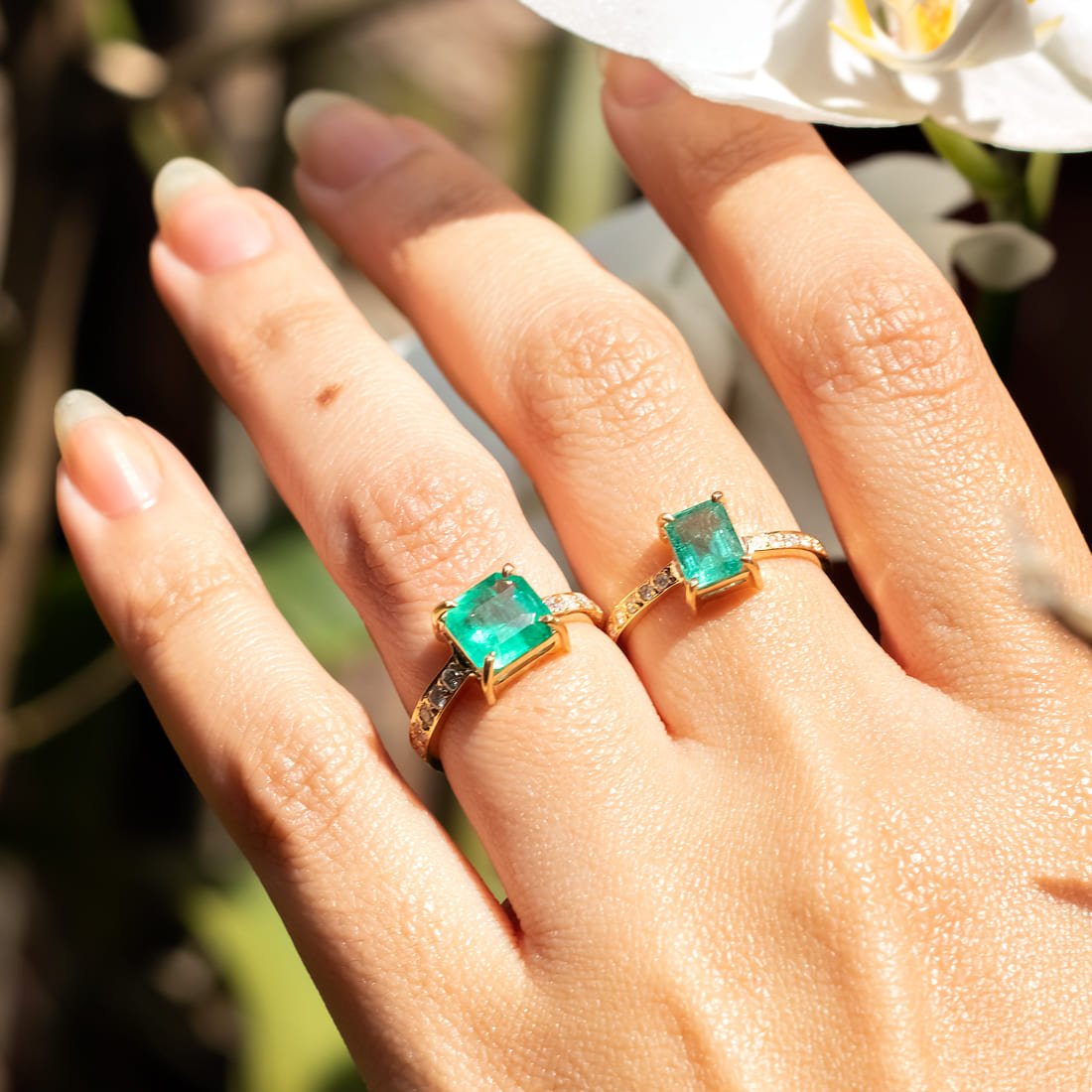 Anel Esmeralda Diamantes