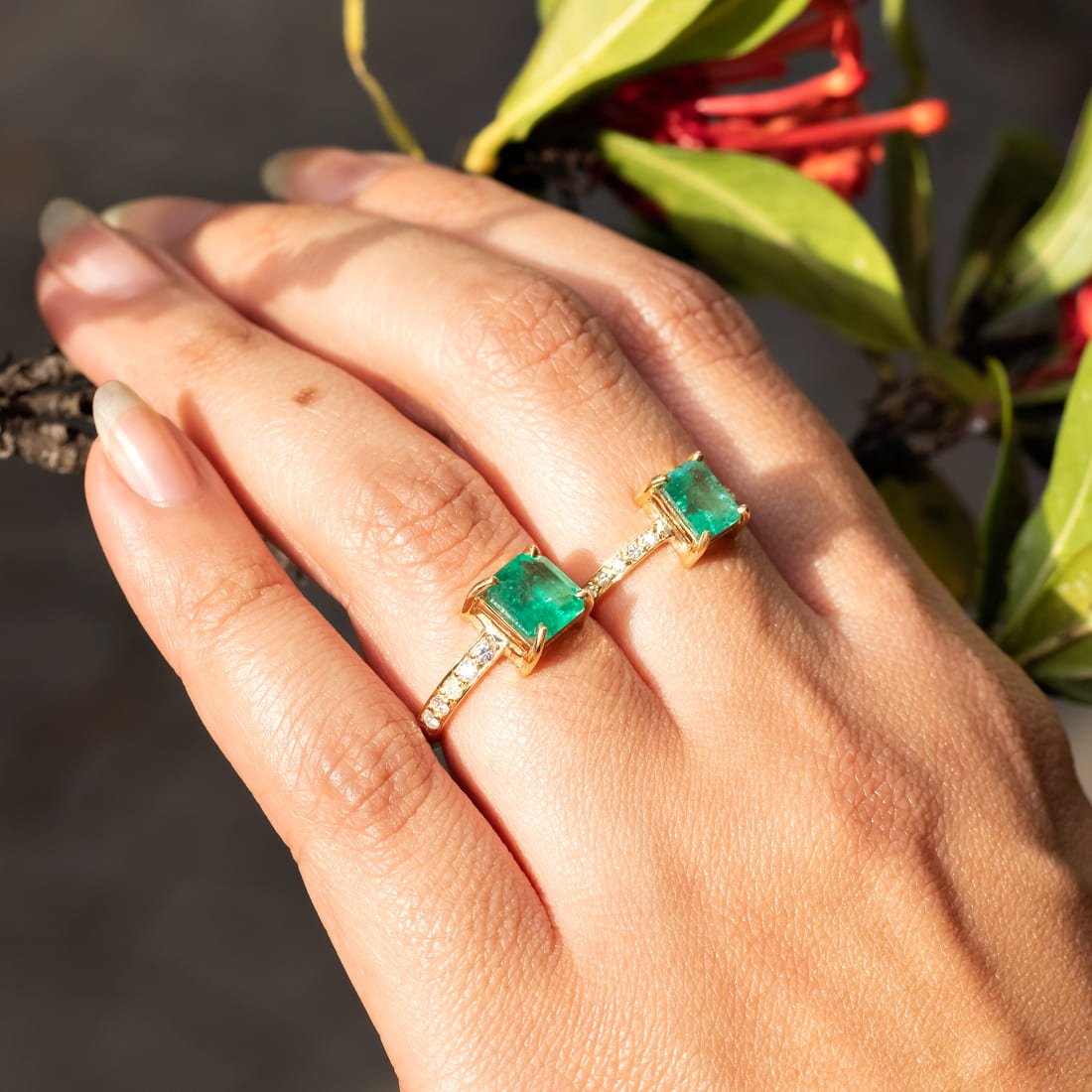 Anel Esmeralda Diamantes