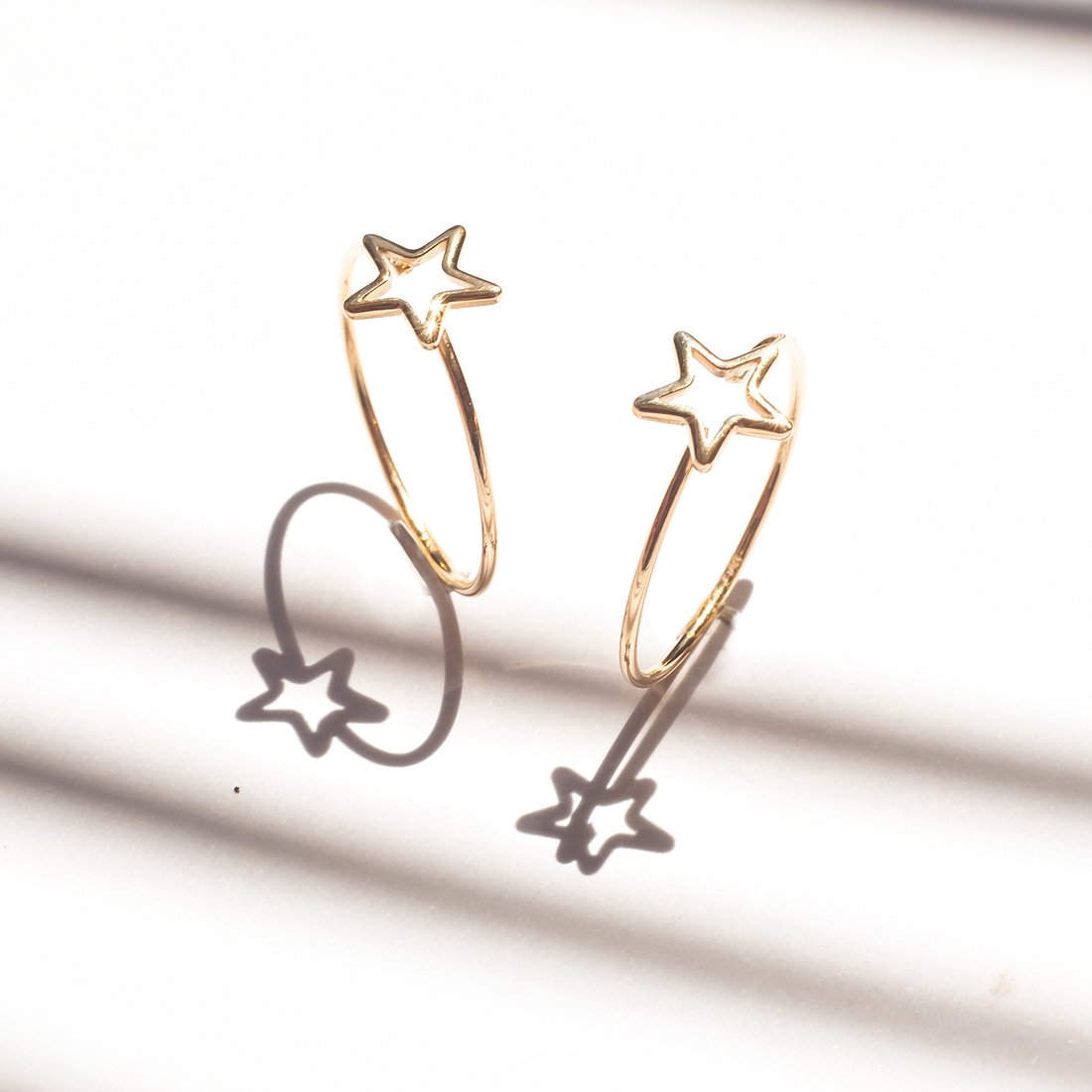 Anel Fininho Estrela Ouro Liso