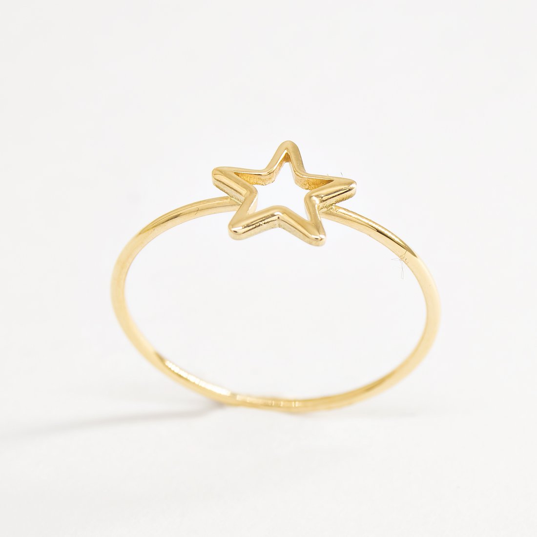 Anel Fininho Estrela Ouro Liso