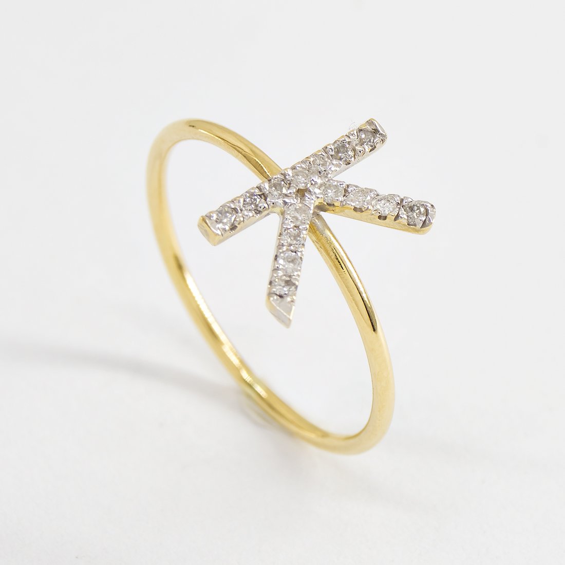 Anel Fininho Letra Diamantes Extras