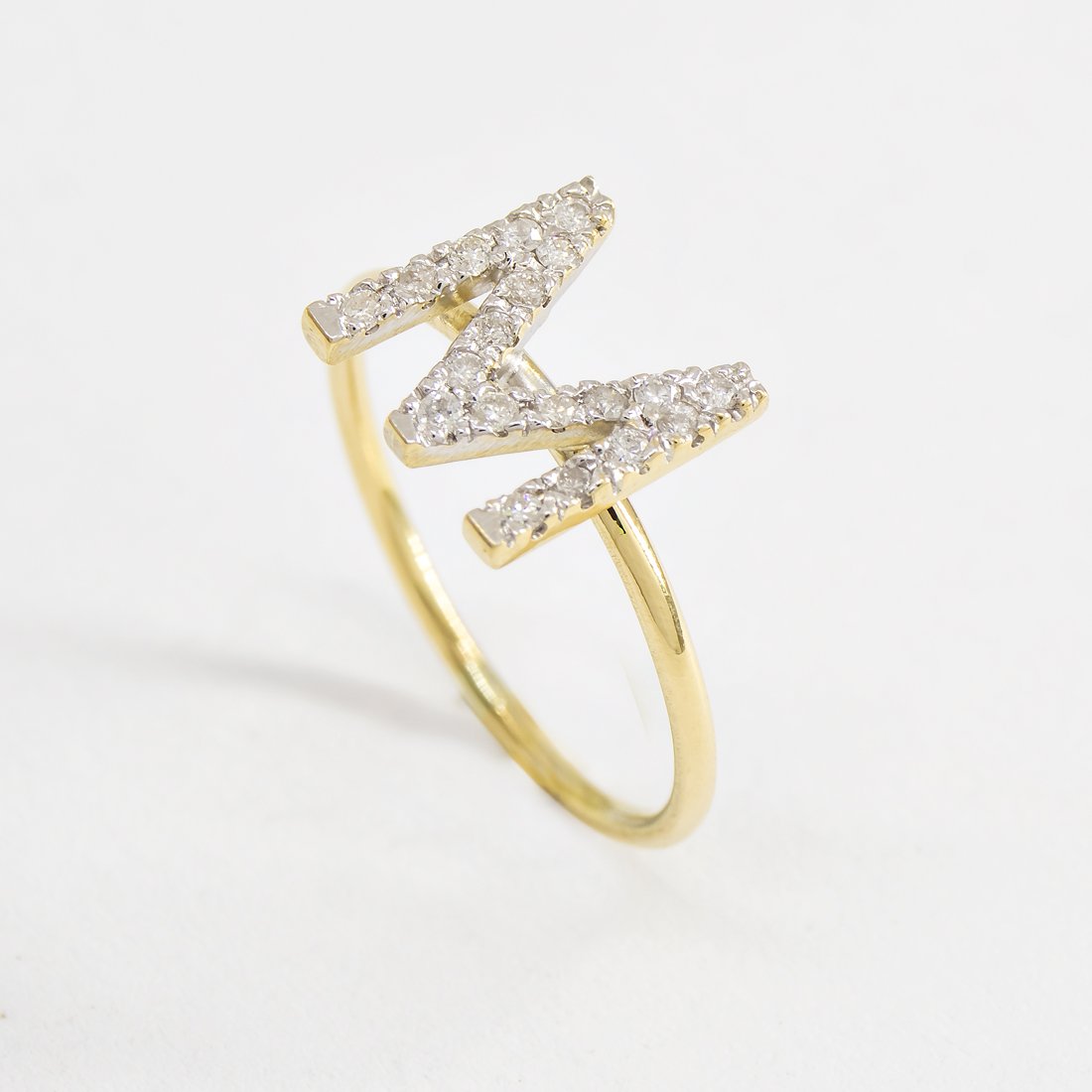 Anel Fininho Letra Diamantes Extras