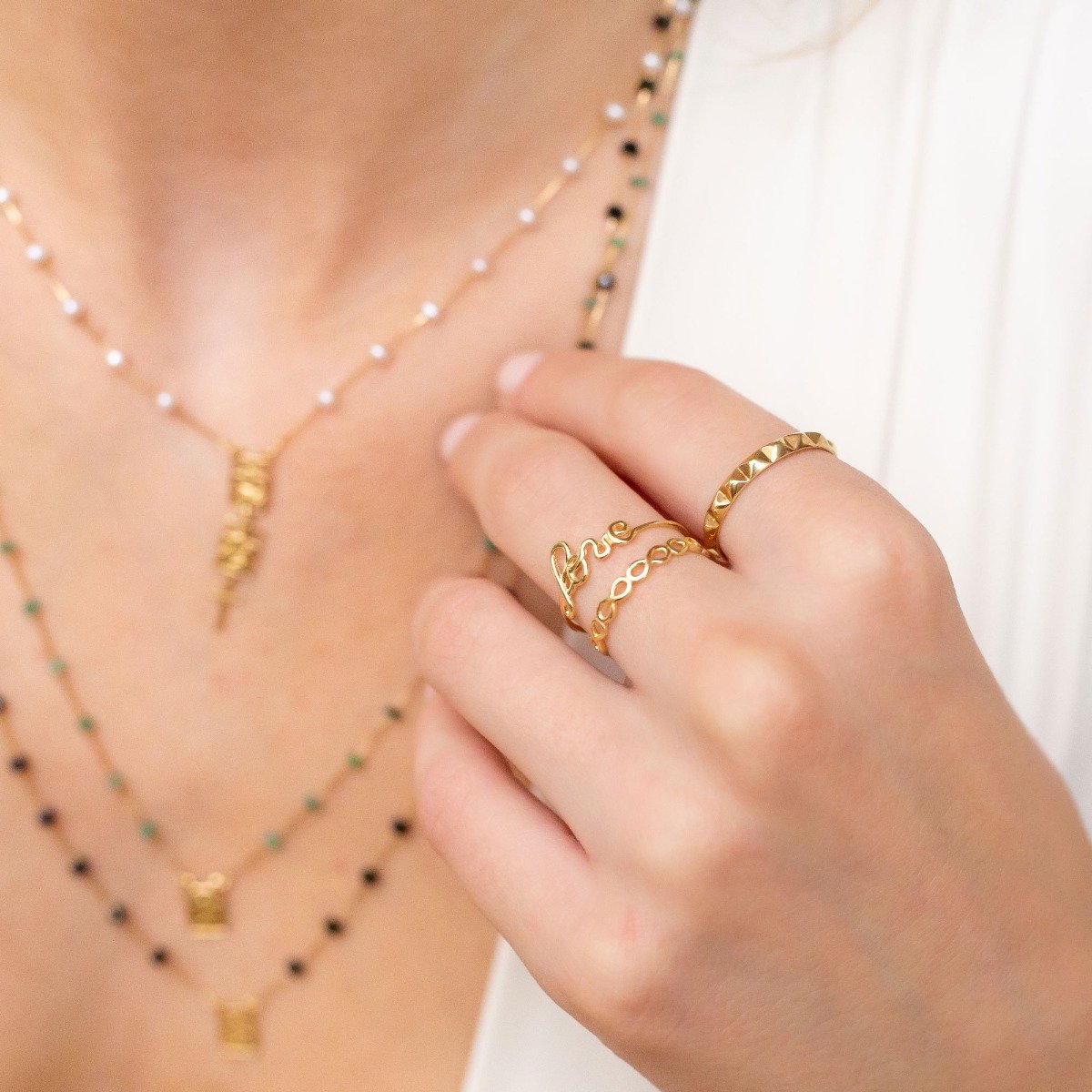 Anel Fininho Love Ouro 18K
