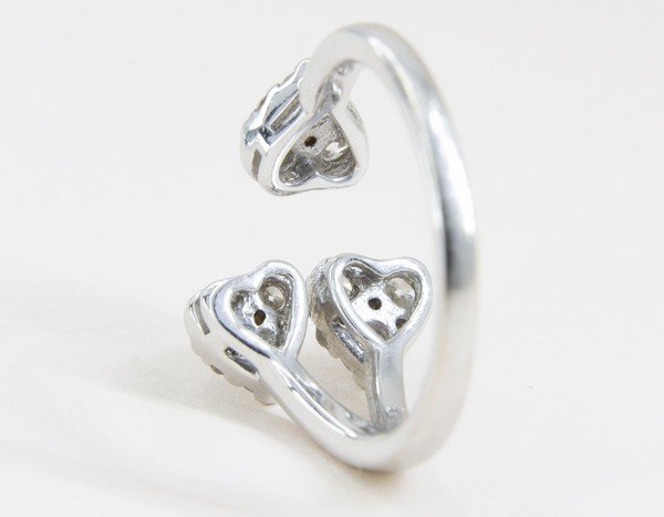 Anel Garra 3 Corações Diamantes 