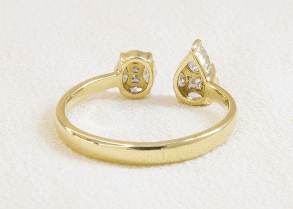 Anel Garra Illusion Gota e Oval Diamantes