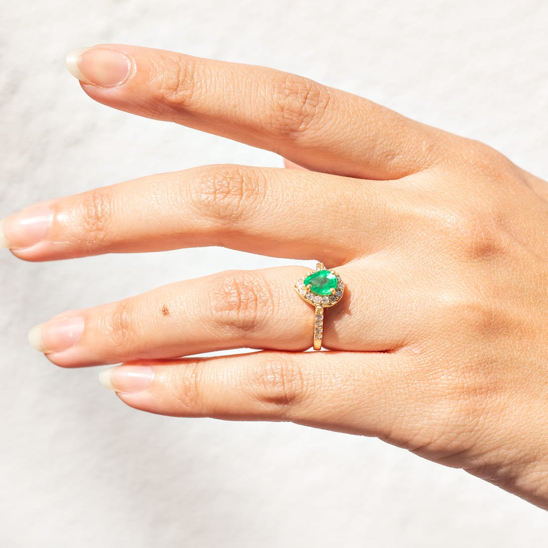 Anel Gota Esmeralda Princess Diamantes