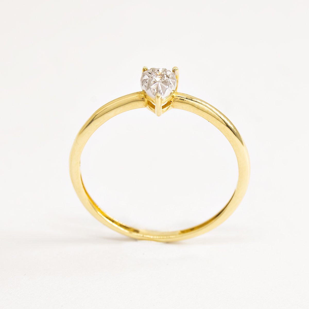 Anel Gota Ponto de Luz Diamantes Ouro 18k