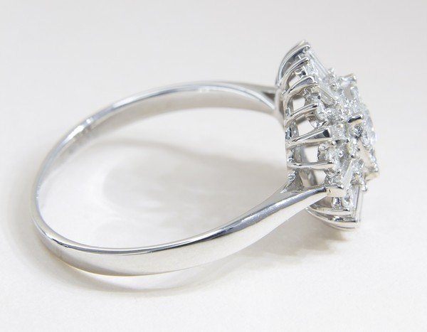 Anel Grid Diamantes Baguetes e Brilhantes