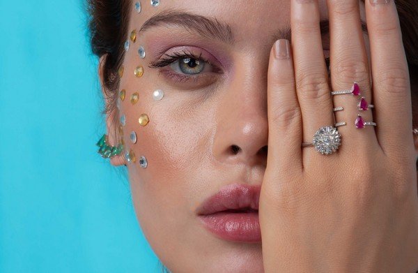 Anel Grid Diamantes Baguetes e Brilhantes