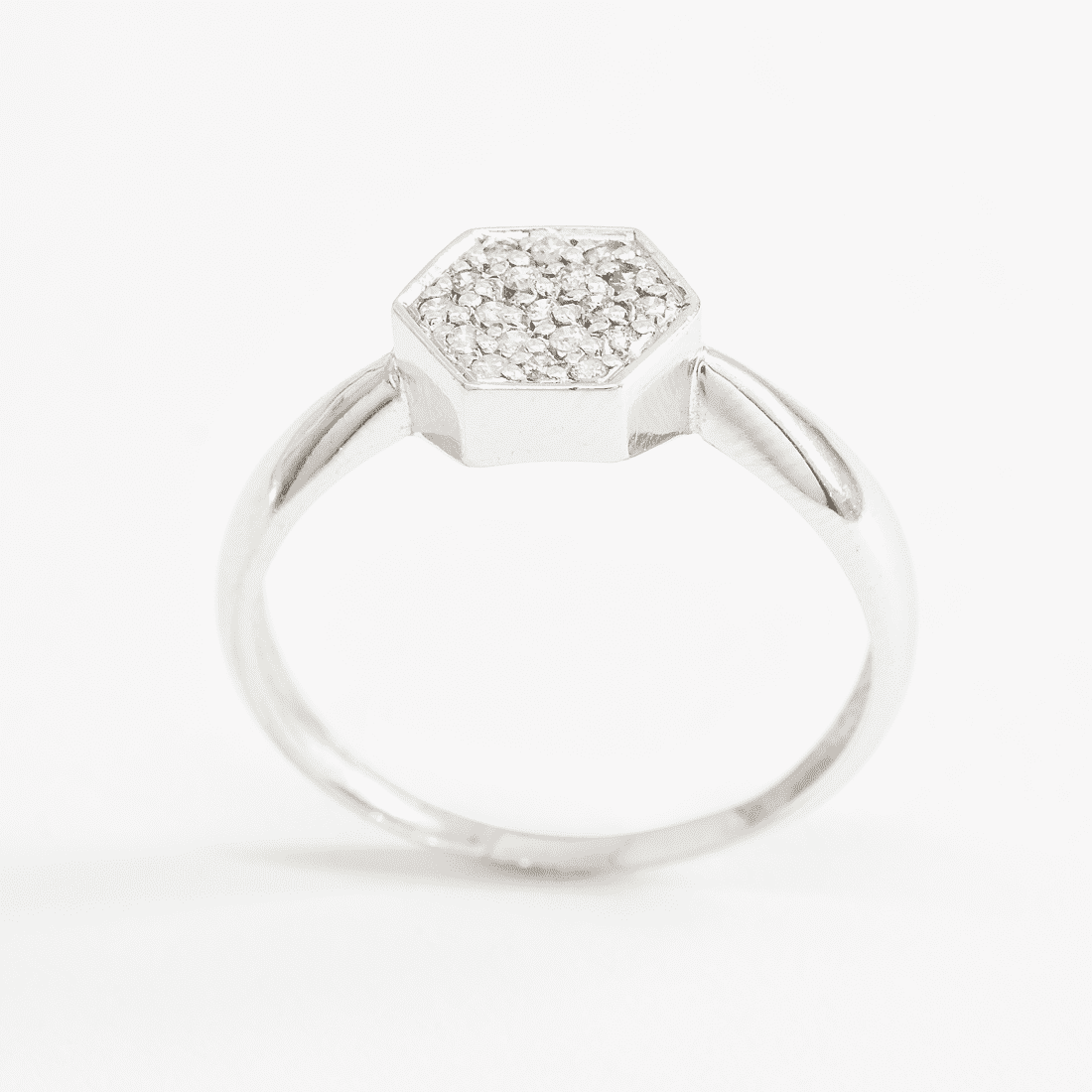 Anel Hexágono Diamantes