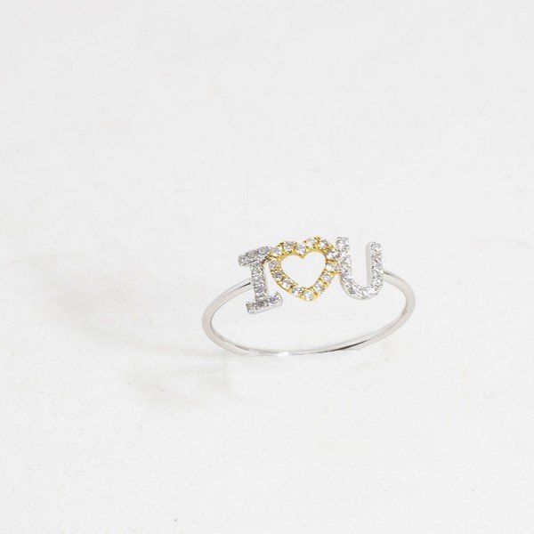 Anel I Love U Diamantes