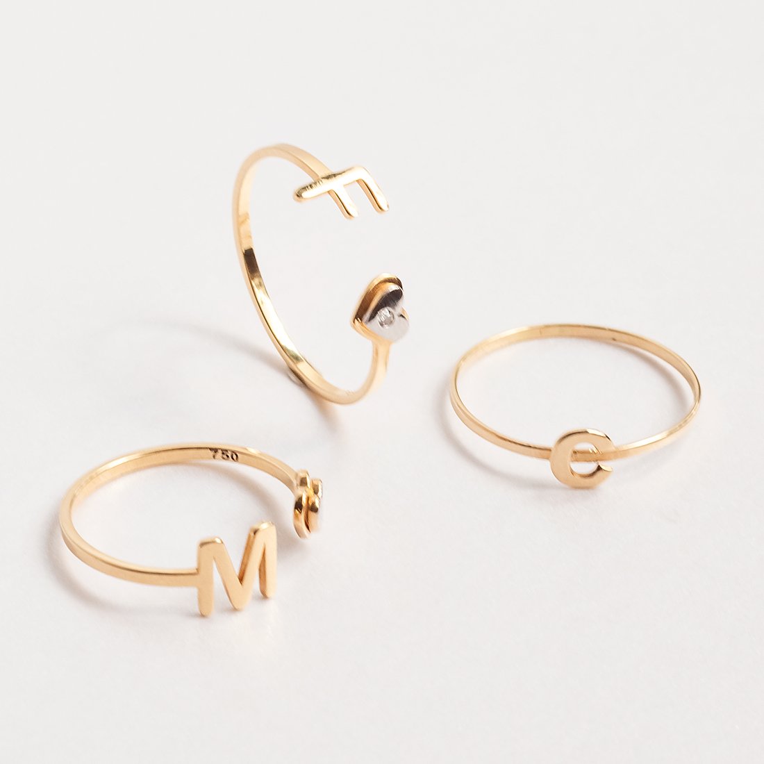 Anel Letrinha Ouro 18K