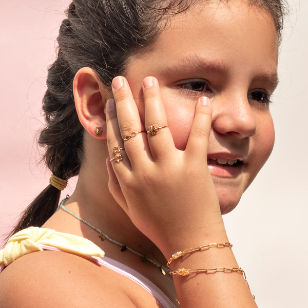 Anel mini borboleta safiras coloridas kids