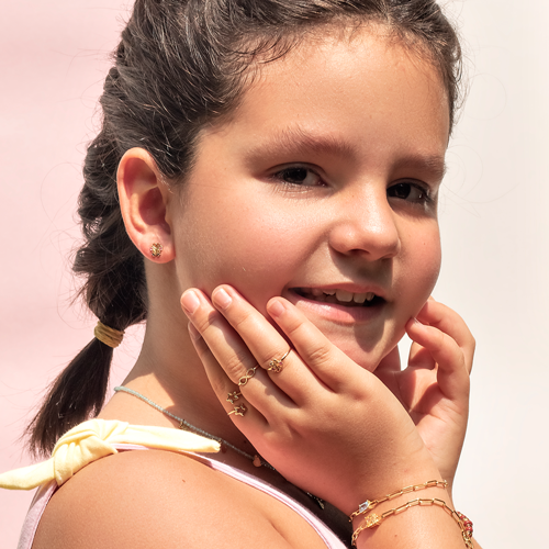 Anel mini borboleta safiras coloridas kids